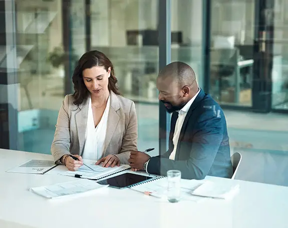 two attorneys in a meeting